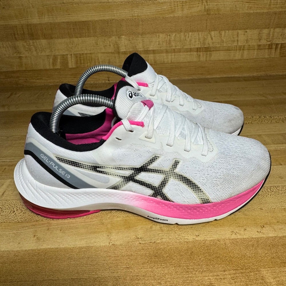 ASICS Gel-Pulse 13 Womens White Pink Running Shoes 1012B035 Size 6.5